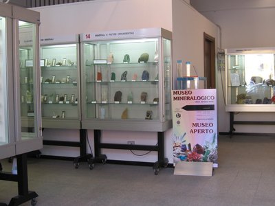 Vetrine espositive del Museo Mineralogico